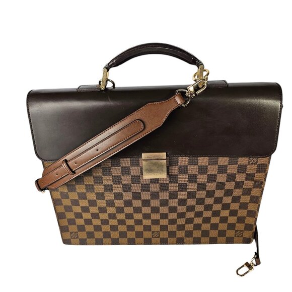 LOUIS VUITTON Damier Messenger Briefcase Mens LV Work Bag Authentic Damier LV - Picture 3 of 16